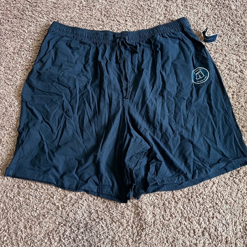Karen Scott Mens Size 2X Woven Shorts Deep Black 100% Cotton 7.5 Inch Inseam NWT